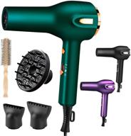 💨 high-performance ionic hair dryer for salon-quality results - professional blow dryer with diffuser, fast drying features, 3 heat settings, 2 speed options, and cool shot button - perfect for home, salon, and travel logo