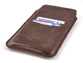 img 3 attached to 📱 Dockem Provincial Wallet Sleeve for iPhone 12 Pro Max, 11 Pro Max, XS Max, 8 Plus, 7 Plus, 6/6S Plus - Vintage Brown Synthetic Leather Pouch Cover with Two Credit Card Holder Slots