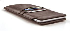 img 2 attached to 📱 Dockem Provincial Wallet Sleeve for iPhone 12 Pro Max, 11 Pro Max, XS Max, 8 Plus, 7 Plus, 6/6S Plus - Vintage Brown Synthetic Leather Pouch Cover with Two Credit Card Holder Slots