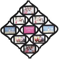 🖼️ enhance your wall décor with the elegant mkun 4x6 wall photo frame collage - stunning diamond-shaped wall hanging picture frame collage, featuring 9 openings in sleek black design логотип