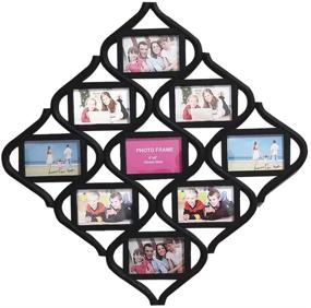 img 4 attached to 🖼️ Enhance Your Wall Décor with the Elegant Mkun 4x6 Wall Photo Frame Collage - Stunning Diamond-shaped Wall Hanging Picture Frame Collage, Featuring 9 Openings in Sleek Black Design