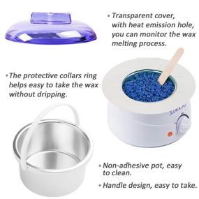 img 3 attached to 🧼 Wax Warmer Kit for Women Home Hair Removal with 4 pack Hard Wax Beans, 14 oz Total, 10 Applicator Stickers, 5 Protection Paper Circle – Full Body, Face, Arms, Legs, Chest, Armpits, Bikini