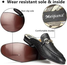 img 2 attached to 👞 MEIJIANA Leather Slippers: Stylish Men's Shoes, Loafers & Slip-Ons