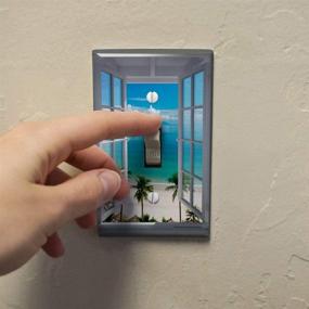 img 2 attached to 🏝️ Tropical Vacation Beach Ocean Window View Plastic Wall Decor Toggle Light Switch Plate Cover - Enhance Your Walls with Breathtaking Graphics!