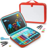 полный и компактный: комплект для рисования holihai portable art painting board bag с 47 предметами, включая 12 маркеров и 18 цветных карандашей - идеально подходит для подарков детям и путешествий. логотип