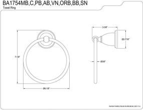 img 1 attached to Кольцо для полотенец Kingston Brass BA1754ORB Heritage 6 InchTowel