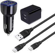 🔌 быстрая зарядка usb c с набором зарядного устройства с двумя портами и настенной вилкой | совместимо с samsung galaxy и google pixel логотип