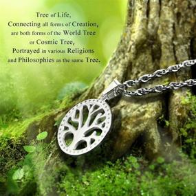 img 3 attached to 🌳 PROSTEEL Tree of Life Necklace - Nature Spiritual Jewelry for Men and Women, Family Tree Pendant with Gift Box