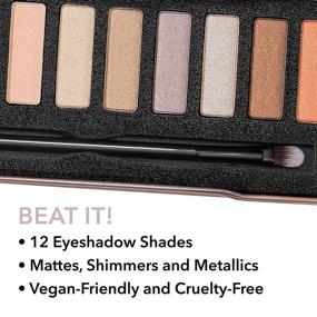 img 1 attached to 💄 W7 Beat It! Eyeshadow Palette - 12 Highly Pigmented Matte and Shimmer Shades Range in Nudes, Pinks, and Coppers for Long Lasting, Easy-to-Use Results