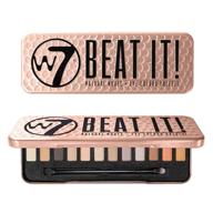 💄 w7 beat it! eyeshadow palette - 12 highly pigmented matte and shimmer shades range in nudes, pinks, and coppers for long lasting, easy-to-use results logo