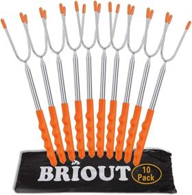 img 4 attached to 🌭 BRIOUT 10-Pack Extra Long 45’’ Stainless Telescoping Marshmallow Roasting Sticks - Kids Safe Barbecue Forks for Campfire, Bonfire, and Grill (Hot Dogs & S'mores Skewers)