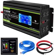 🔌 novopal 1500w pure sine wave power inverter - dc 12v to 110v/120v converter with 4 ac outlets, usb port, remote control, lcd display, dual cooling fans - ideal inverter for cpap, rv, and cars logo