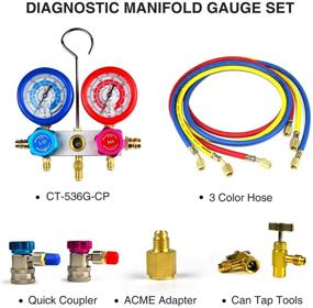 img 1 attached to 🌬️ FAVORCOOL 3.6CFM 1/4HP Air Vacuum Pump with Manifold Gauge Set for Freon Charging: Compatible with R410A, R134A, R22 Refrigerants. Ideal for HVAC Car Truck A/C AC Refrigerant Charge Kit, with Quick Couplers