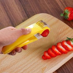 img 2 attached to 🍌 Guyuyii Banana Slicer | Kitchen Tools | ABS + Stainless Steel Fruit Salad Peeler Cutter | Easy Handle 2.1x1.8x7.1 Inch | Kids Vegetable Chopper | Dishwasher Safe | Cucumber, Sausage, Strawberry, Grape