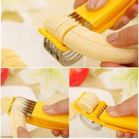 img 3 attached to 🍌 Guyuyii Banana Slicer | Kitchen Tools | ABS + Stainless Steel Fruit Salad Peeler Cutter | Easy Handle 2.1x1.8x7.1 Inch | Kids Vegetable Chopper | Dishwasher Safe | Cucumber, Sausage, Strawberry, Grape