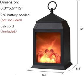 img 4 attached to 🏠 Tabletop Fireplace Lantern with 6 Hour Timer - Perfect Indoor/Outdoor Fireplace Lamp (1 Pack, House Shape, No Heater Function, Size: 6.3x5.5x12 Inch)