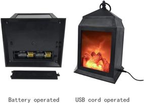 img 3 attached to 🏠 Tabletop Fireplace Lantern with 6 Hour Timer - Perfect Indoor/Outdoor Fireplace Lamp (1 Pack, House Shape, No Heater Function, Size: 6.3x5.5x12 Inch)