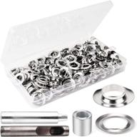 🛠️ 1/2 inch grommet tool kit - 100 sets grommets eyelets with install tool kit - craft making, repair, and decoration - silver, 1/2 inch inside diameter logo