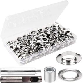 img 4 attached to 🛠️ 1/2 Inch Grommet Tool Kit - 100 Sets Grommets Eyelets with Install Tool Kit - Craft Making, Repair, and Decoration - Silver, 1/2 Inch Inside Diameter