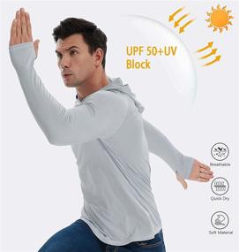 img 3 attached to 👕 Ultimate Men's UPF 50+ Sun Protection Hoodie: Ideal Performance Long Sleeve SPF UV Shirt for Fishing, Running, and Hiking