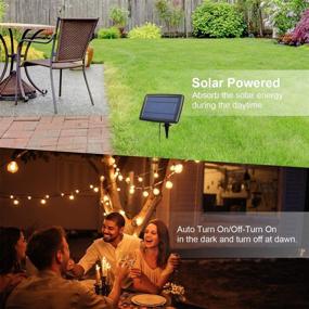 img 2 attached to ⛱️ OxyLED 33 Ft Solar String Lights: Waterproof Outdoor Globe Bulb Decor for Patio, Garden, Wedding Party - 32 G40 Bulbs, Solar Powered