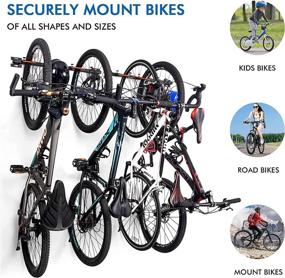 img 2 attached to 🚲 Ikkle Adjustable Bike Storage Rack | Vertical Cycling Hanger for Garage or Home | Secure Hook Holder for Road or Mountain Bicycles | Holds 4-6 Bikes | 2-Pack