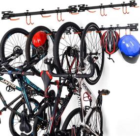 img 4 attached to 🚲 Ikkle Adjustable Bike Storage Rack | Vertical Cycling Hanger for Garage or Home | Secure Hook Holder for Road or Mountain Bicycles | Holds 4-6 Bikes | 2-Pack