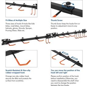 img 1 attached to 🚲 Ikkle Adjustable Bike Storage Rack | Vertical Cycling Hanger for Garage or Home | Secure Hook Holder for Road or Mountain Bicycles | Holds 4-6 Bikes | 2-Pack