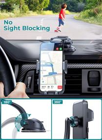 img 2 attached to 📱 Never Block Your View with Tollefe Car Phone Holder Mount - Universal and Adjustable, Perfect for All 4.0"-7.0" Smartphones!