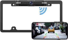 img 4 attached to 📷 IP69 Waterproof WiFi Backup Camera - License Plate Frame Camera for Cars, Trucks, Vans, Pickups, SUVs, iPhone/Android Phone Compatible, Night Vision, Guide Lines On/Off