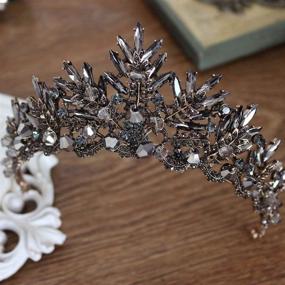 img 2 attached to 👑 Beaupretty Gothic Baroque Crown: Elegant Vintage Tiara and Luxury Headpiece for Wedding Party - Black