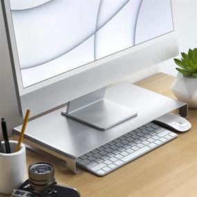 img 2 attached to 🖥️ Sleek & Versatile Satechi Aluminum Universal Unibody Monitor Stand - Perfectly Compatible with MacBook Pro, iMac Pro, Google Chromebook, Microsoft Surface Go, Dell, Asus (Silver)!