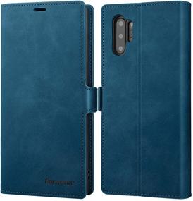 img 4 attached to 📱 Premium Leather Wallet Case for Galaxy Note 10 Plus (6.8”) - Folio Flip Cover with Kickstand, Card Holder Slots and Screen Protector - Shockproof Protective Blue Cover for Samsung Note 10+