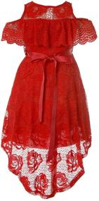 img 2 attached to Stylish Summer Attire: Shoulder Floral Rhinestone Flower Dresses for Girls