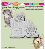 stampendous house mouse cling rubber stamp: adorable baby block design - 5.5 by 4.5-inch logo