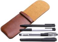 🖋️ daimay leather pen case holder: handmade fountain multi pens pouch for ballpoint & stylus touch pen – brown logo