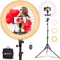 📸 versatile and adjustable 18 inch ring light with stand: yesker selfie ring light kit for phone computer camera with wireless remote controller - perfect for photo photography, makeup, and video shooting logo