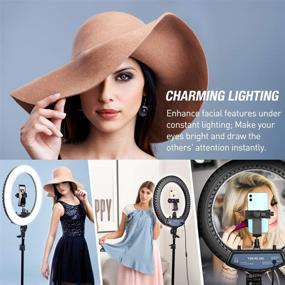 img 2 attached to 📸 Versatile and Adjustable 18 Inch Ring Light with Stand: Yesker Selfie Ring Light Kit for Phone Computer Camera with Wireless Remote Controller - Perfect for Photo Photography, Makeup, and Video Shooting