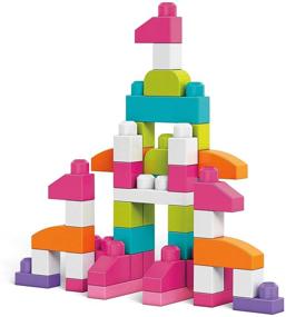 img 3 attached to Mega Bloks First Builders Big Building Bag - 80 Piece Pink Building Toys for Toddlers