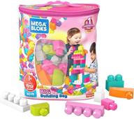 mega bloks first builders big building bag - 80 piece pink building toys for toddlers logo
