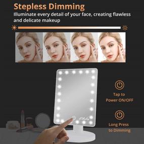 img 3 attached to 💄 Fabuday Makeup Mirror with Lights - 24 LED Lighted Make Up Mirror, Lighting Adjustable, Dual Power Supply, Touch Screen Light Up Mirror - White