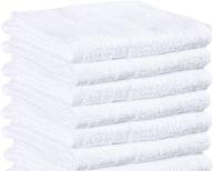 🏋️ towels n more set of 6 gym towels 20x40 white - 100% cotton terry bath towels for salon lightweight & quick-drying logo