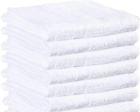 img 4 attached to 🏋️ Towels N More Set of 6 Gym Towels 20x40 White - 100% Cotton Terry Bath Towels for Salon Lightweight & Quick-Drying