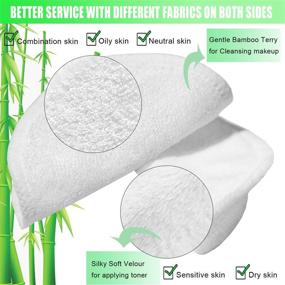 img 3 attached to 🎋 Chemical-Free Bamboo Velour: 16 Pack Reusable Bamboo Makeup Remover Pads for Gentle Face Cleansing & Eye Makeup Removal – Organic Cotton Rounds with Laundry Bag included