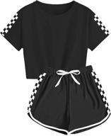 girls tracksuit pieces shorts pyjama boys' clothing via clothing sets logo