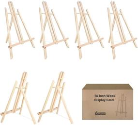 img 4 attached to Versatile 16-Inch Wooden Easel Set for Painting, Display, Parties, and More - Pack of 6