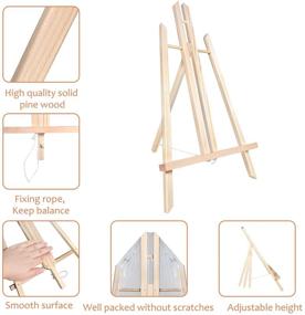 img 3 attached to Versatile 16-Inch Wooden Easel Set for Painting, Display, Parties, and More - Pack of 6