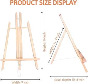 img 2 attached to Versatile 16-Inch Wooden Easel Set for Painting, Display, Parties, and More - Pack of 6