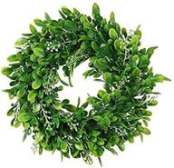 🌿 adeeing round artificial wreath - green leaf door decoration for wedding party christmas décor - 11 inches логотип