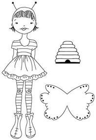 img 1 attached to 🐝 Discover the Whimsical Charm of Prima Marketing JN Doll Stamps - Bee Girl